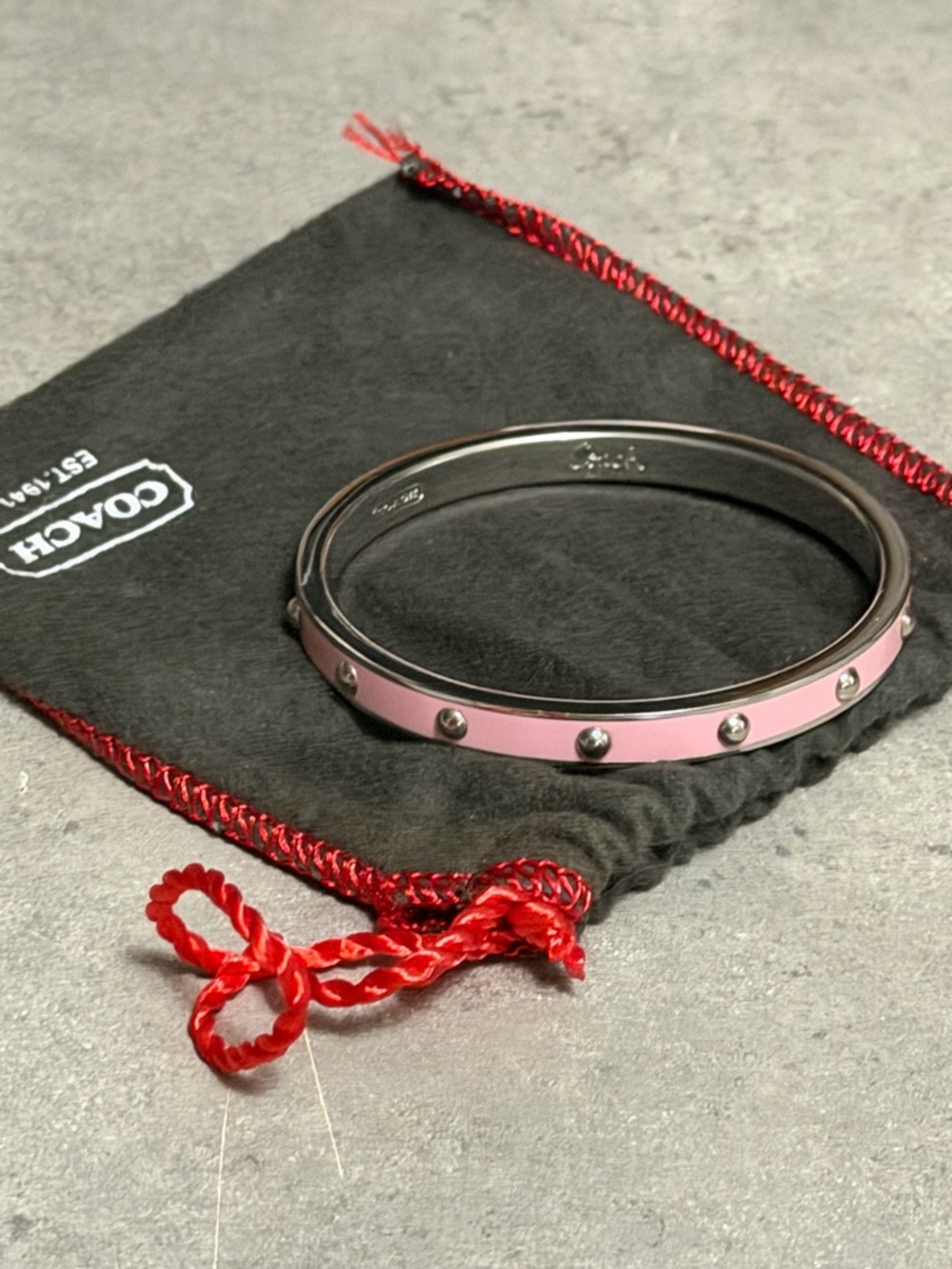 COACH STUDDED ENAMEL BANGLE W/ DUST BAG